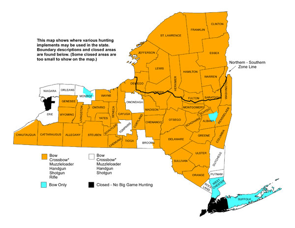 NY Hunting Zones By County
