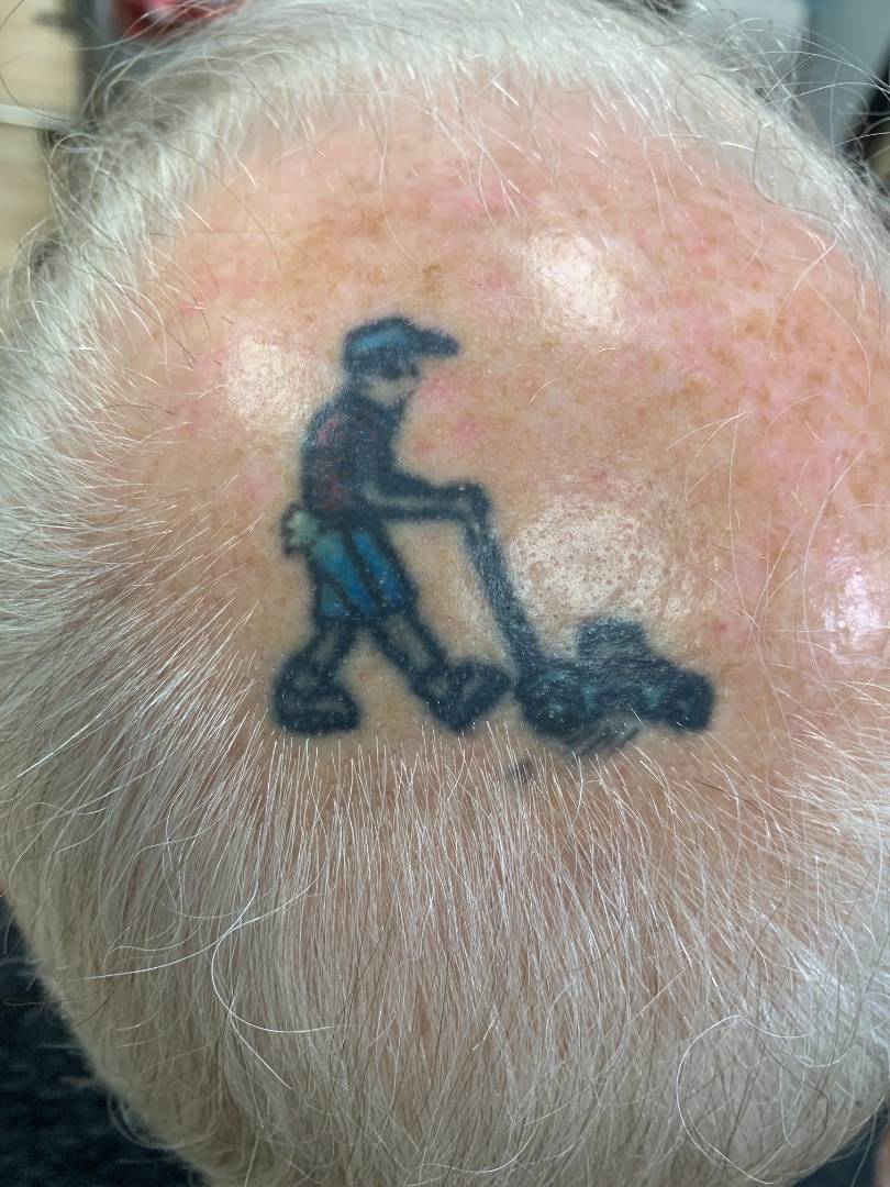 Download Funny People Mowing Grass Head Tattoo Picture  Wallpaperscom